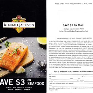 New Kendall-Jackson + any Seafood see states CA + rec by 7/31/26 Laredo TX $3