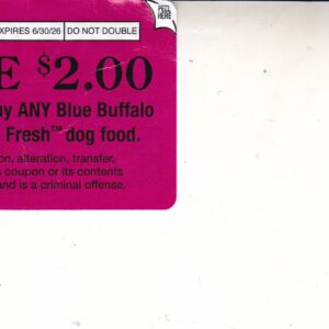 Blue Buffalo Dog Food Love Made Fresh (1) 6/30/26