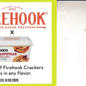 Firehook Crackers + Ichaca Hummus 9/30/26