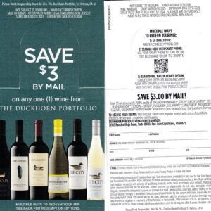 Duckhorn rec by 8/15/26 SJC CA $3