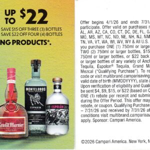 Text/Scan - New Cabo Wabo Tequila, Espolon Tequila, Grand Marnier CA + more pm 7/31/26 VENMO or PayPal $22