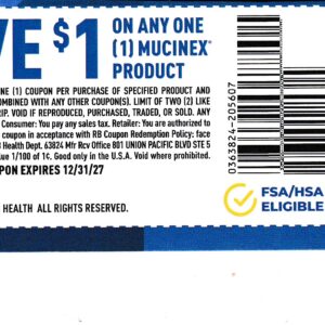 Mucinex any (1) 12/31/27