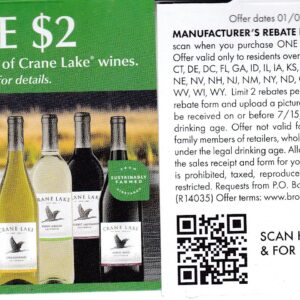 Crane Lake wine (1) see states 12/31/26