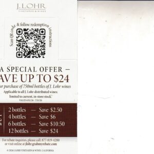 Text/Scan – J Lohr (12) crt 4/1 – 7/31/26 submit by 8/15/26 $24