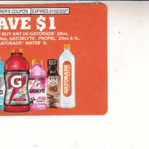 Propel Gatorade Life Water Muscle Milk any (4) 1/2/27