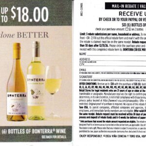New Bonterra CA + see states rec by 1/30/27 3 per HH GR MN $18
