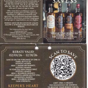 New Keeper’s Heart good CA,FL,GA + more crt 2/1-12/31/26 rec’d 1/14/27 $5 PayPal or Venmo