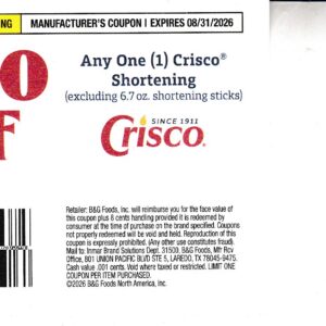 Crisco Shortening (1) 8/31/26
