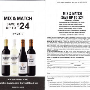 New Murphy Goode Carmel Road IA,IL,KS,ND,NE,OH,SD written upc crt by 6/30/26 rec by 7/30/26 Laredo TX