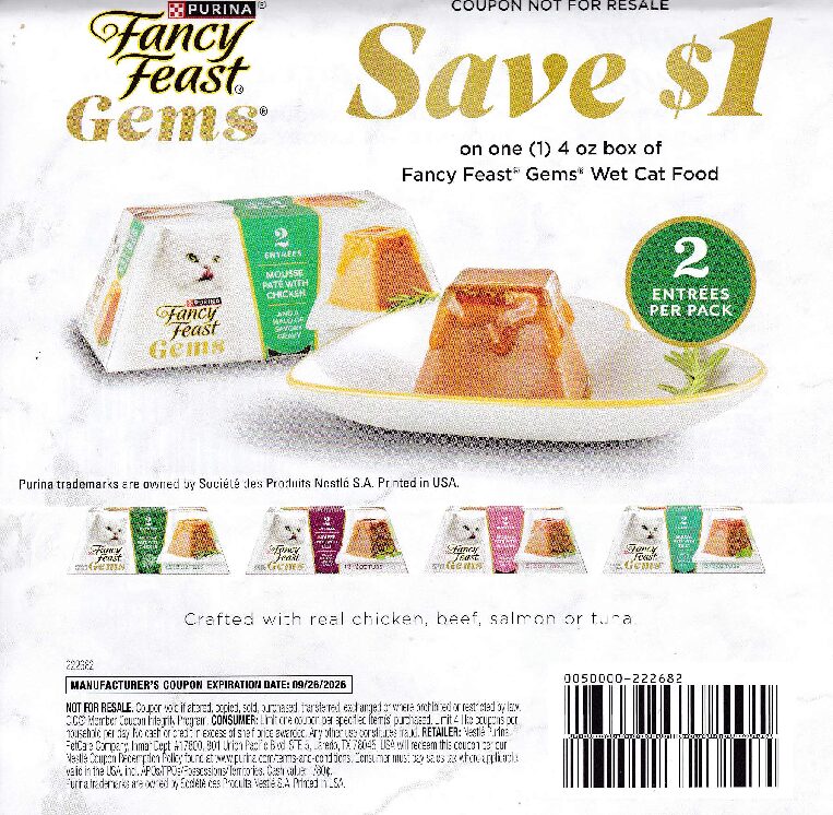 Fancy Feast Gems Box 4 oz (1) 9/26/26