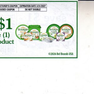Boursin Cheese any (1) 3/31/27