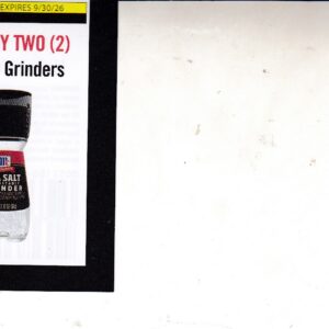 McMormick Grinder Salt or Pepper (2) 9/30/26