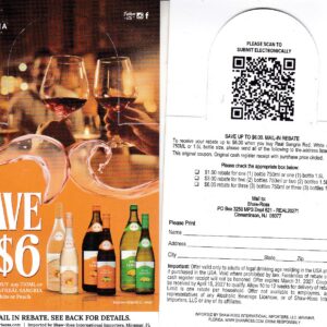 New Real Sangria rec by 4/15/27 Cinn NJ $6 Scan or Mail