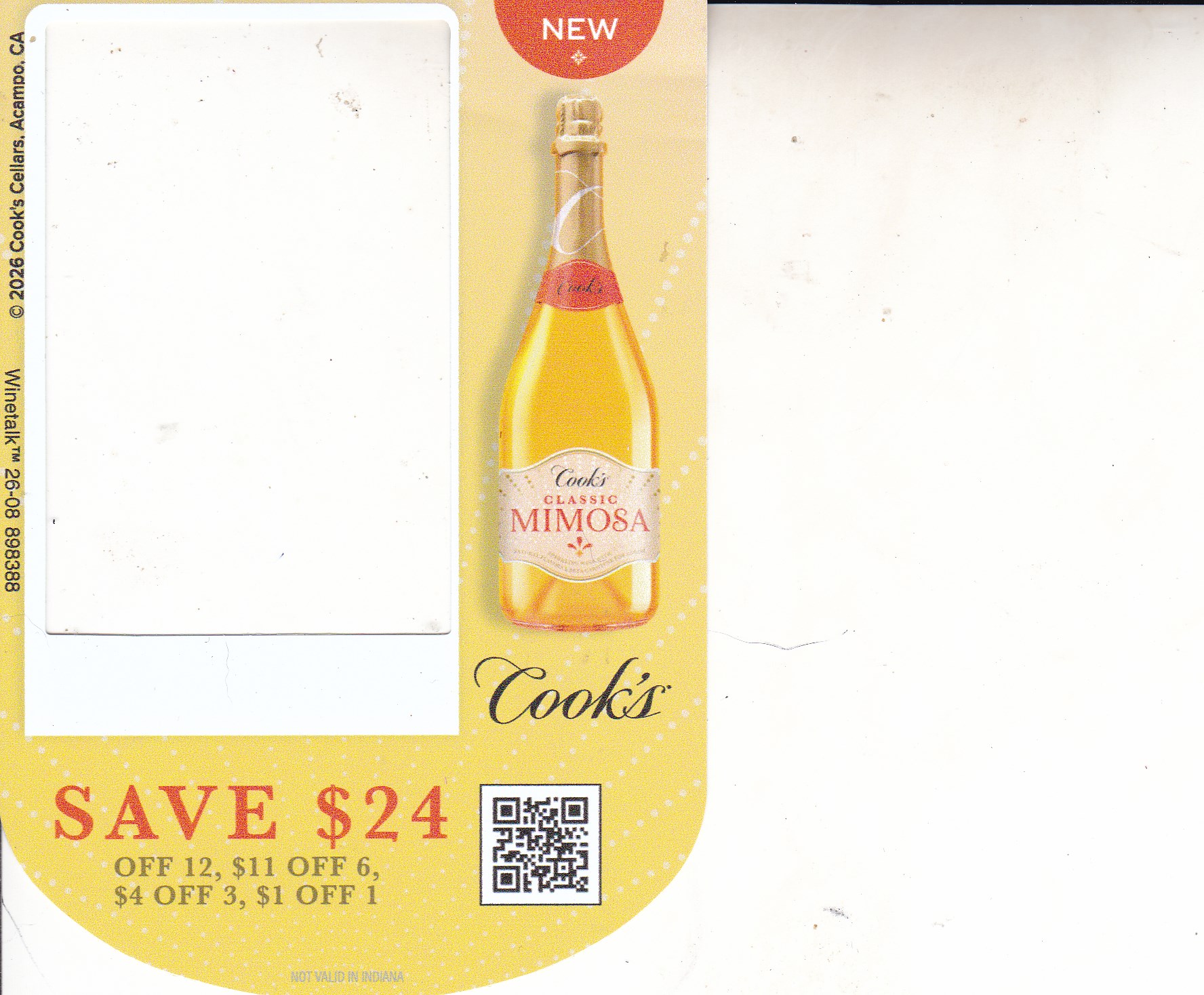New Text/Scan Cook's Champagne (12) 12/31/26 $24