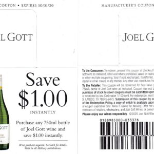 Joel Gott wine (1) 10/31/26