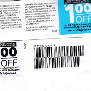 Walgreens - Energizer Batteries (1) 9/30/26