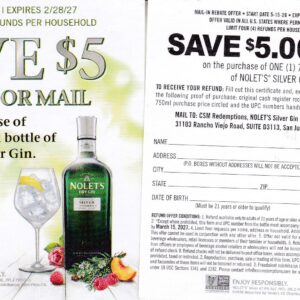 New Text/Scan – Nolet's Silver Gin (1)pm 3/15/27 4 per HH SJC $5 Check or PayPal