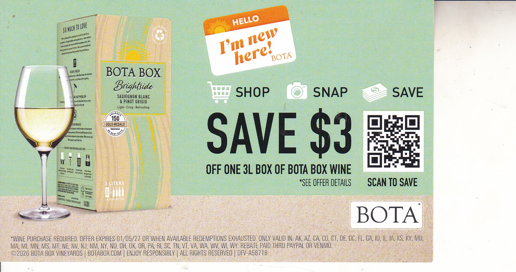 New Text/Scan – Bota Box wine (1) CA + more upload by 1/5/27 $3 PayPal