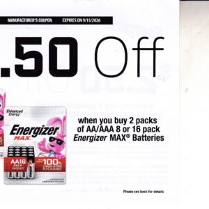 Energizer Batteries (2) 9/15/26