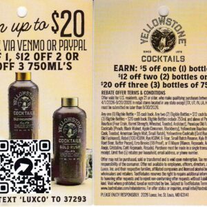 Text/Scan – New Yellowstone Cocktails (3) good USA void in few do by 9/30/26 PayPal or Venmo $20