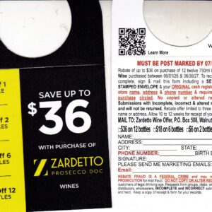 New Zardetto pm 7/31/27 3 per HH Walnut Creek CA $36