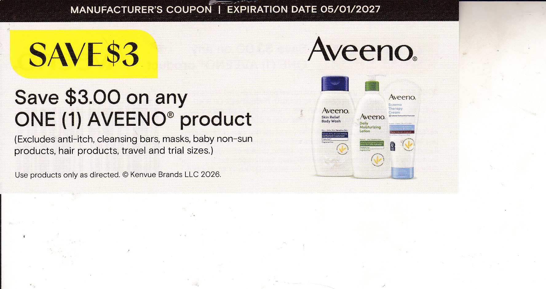 Aveeno any (1) 5/1/27
