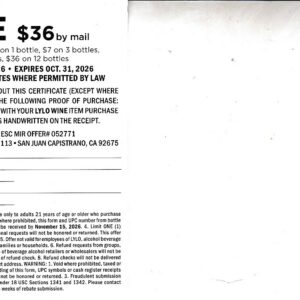 New Lylo Wine rec by 11/15/26 Cinn NJ $36.00