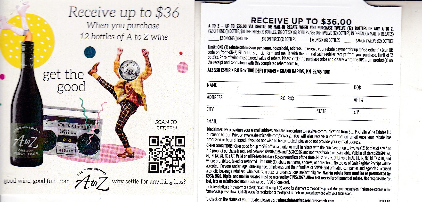 New A to Z CA + more crt 9/1 – 12/31/26 $36 GR MN