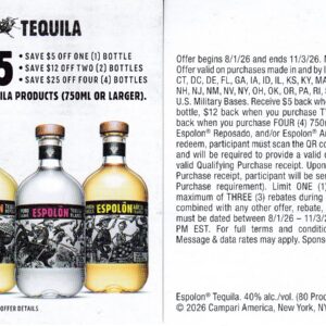 New Text/Scan – Cabo Wabo Tequila, Espolon Tequila, Grand Marnier CA + more do by 11/3/26 VENMO or PayPal $25