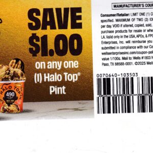 Halo Top Ice Cream pint any (1) 12/31/26