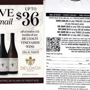 New Deloach Vineyards pm 3/15/27 SJC $36