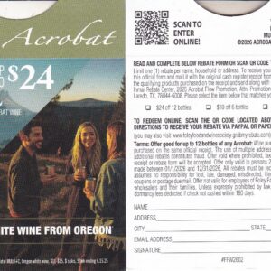 New Acrobat crt 1/1 - 12/31/26 rec by 1/30/27 Laredo TX Scan or Mail