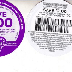 Tidy Cat Clumping Litter 20 lb & up (1) 9/1/27