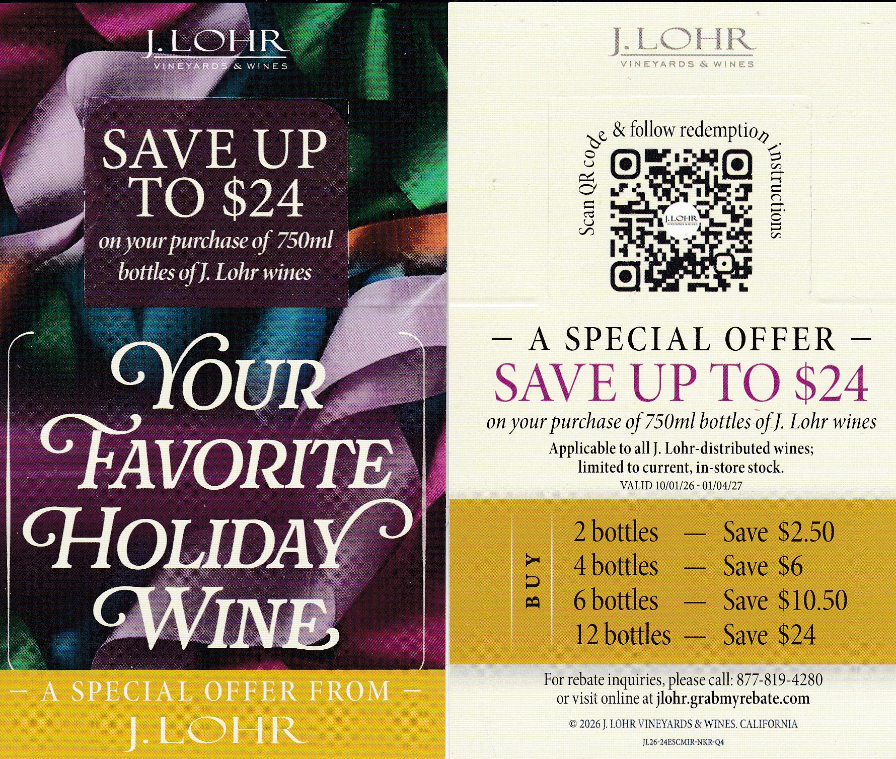 New Text/Scan – J Lohr (12) crt 10/1 - 1/4/27 $24