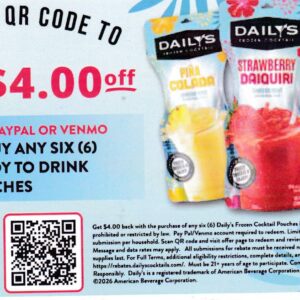 Scan - Daily's Ready to Drink Pouches (6) CA + more crt 2/1/26 - 2/16/27 PayPal Venmo $4